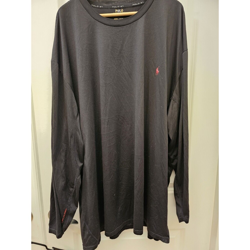 Performance Shirt Mens 4XLT Black Long Sleeve Red Pony Tall